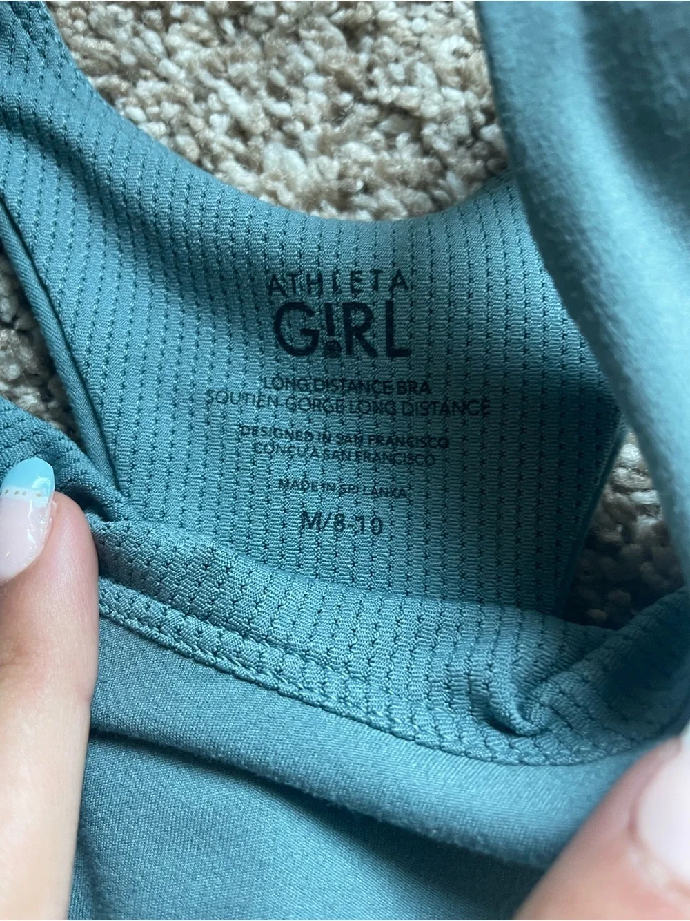 Athleta Girls set-  blue/green Leggings with crop top